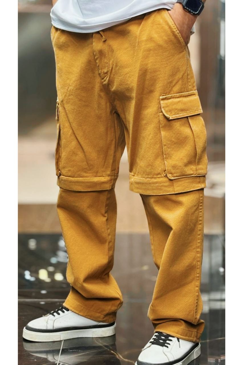 شلوار کارگو کتان شلوارک شو